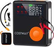 Avviatore di Emergenza con Compressore Aria, 2000A Avviatore di Batteria per Auto 12V con Gonfiatore Digitale da 150 PSI, 13000 mAh, Batteria al Litio Portatile con Schermo LED