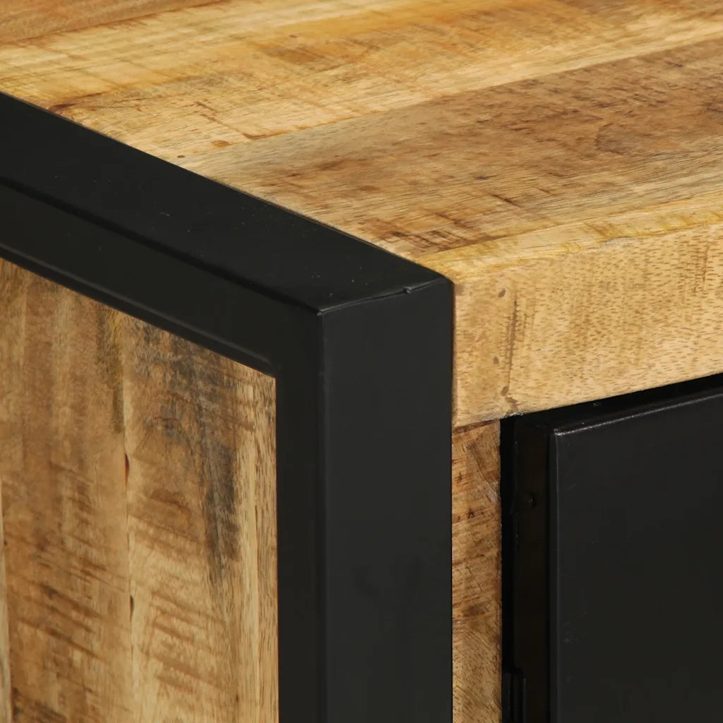 Comodino 40x30x51 cm in Legno Grezzo Massello di Mango 4013563