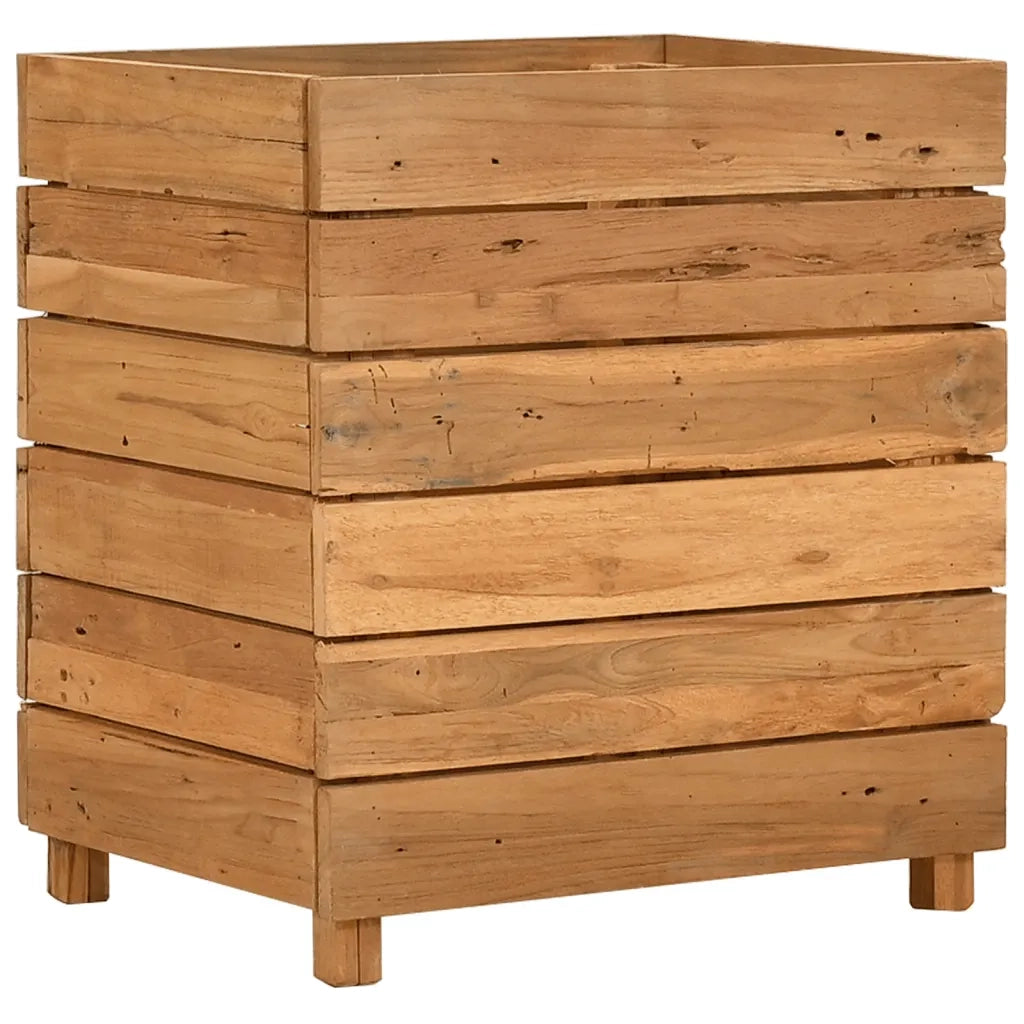Letto Rialzato 50x40x55 cm Legno di Teak di Recupero e Acciaio 47424
