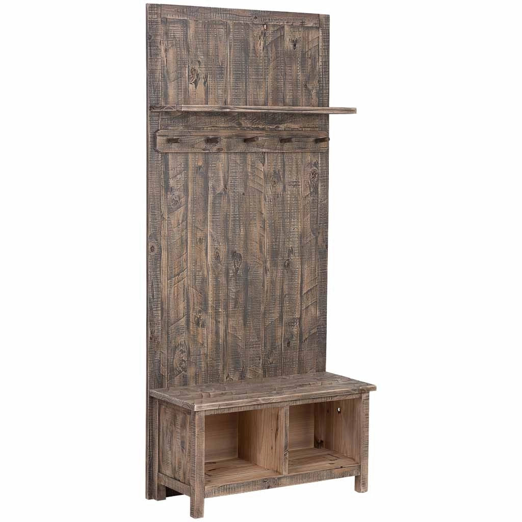 Tavolino da ingresso in legno marrone con panca 88x39x200h cm