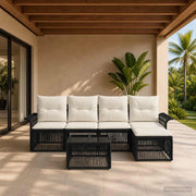 Set Divano da Giardino 6 pz Nero polyrattan 3434818