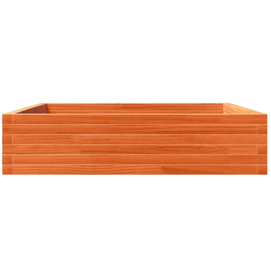 Fioriera | Cassetta per fiori | Vaso Giardino Marrone Cera 100x100x23 Legno Massello Pino