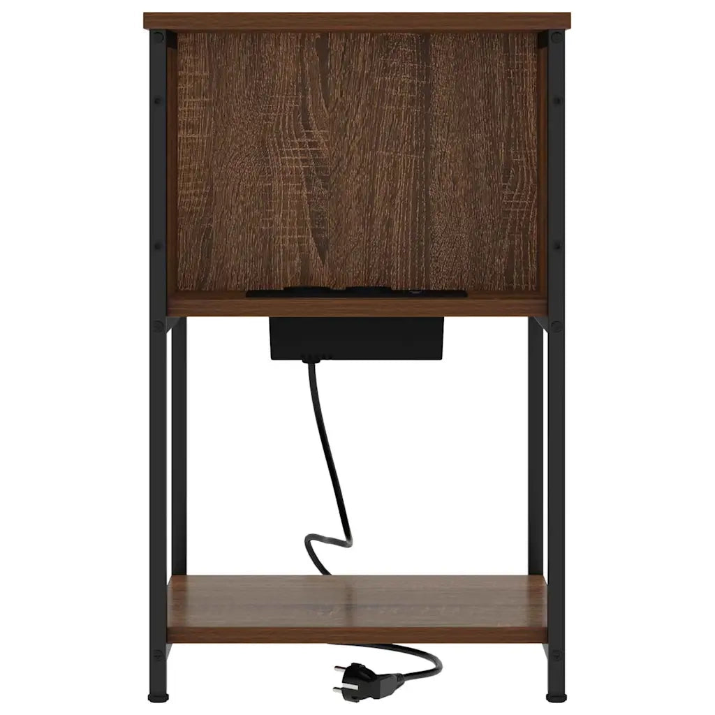 vidaXL Mobiletti da Notte 2 pcs Rovere marrone 40 x 40 x 61 cm