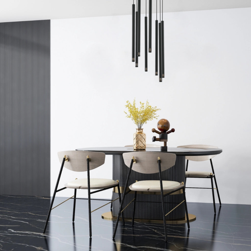 Lampadario nero moderno rotondo 8xG9 Sopel Laser Sigma
