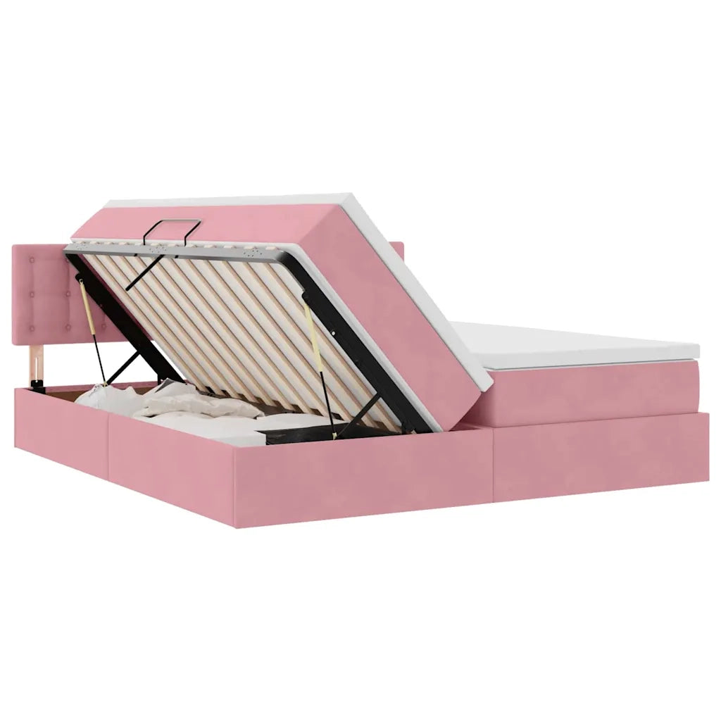 Letto con Contenitore con materasso Rosa 90 x 200 cm