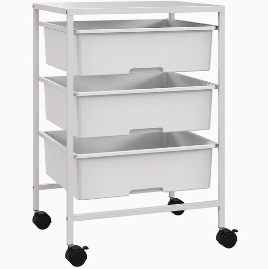 Carrello da Cucina a 3 Livelli su Ruote | Tavernetta Servizio Estensibile con 3 Sostegni in Acciaio | Carrello Cucina e Servizio