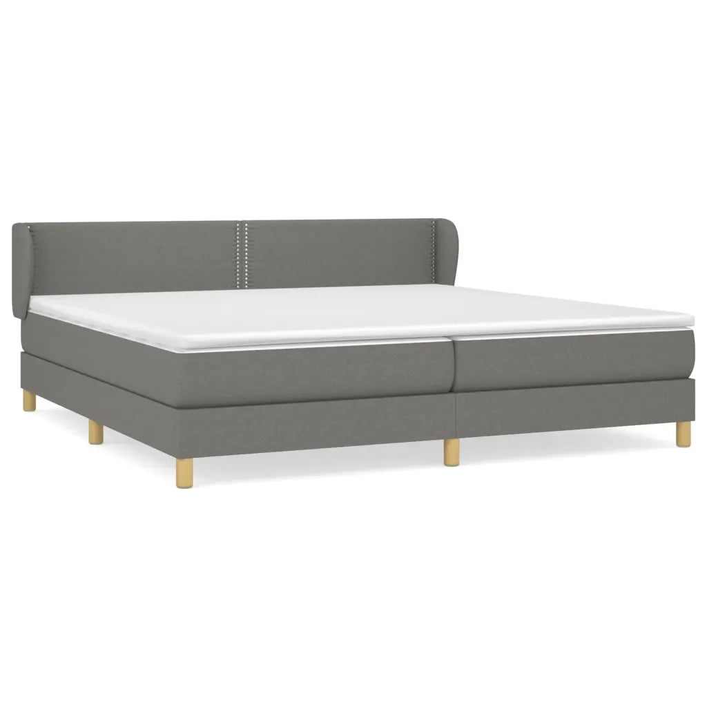 Giroletto a Molle con Materasso Grigio Scuro 200x200 cm Tessuto 3126750