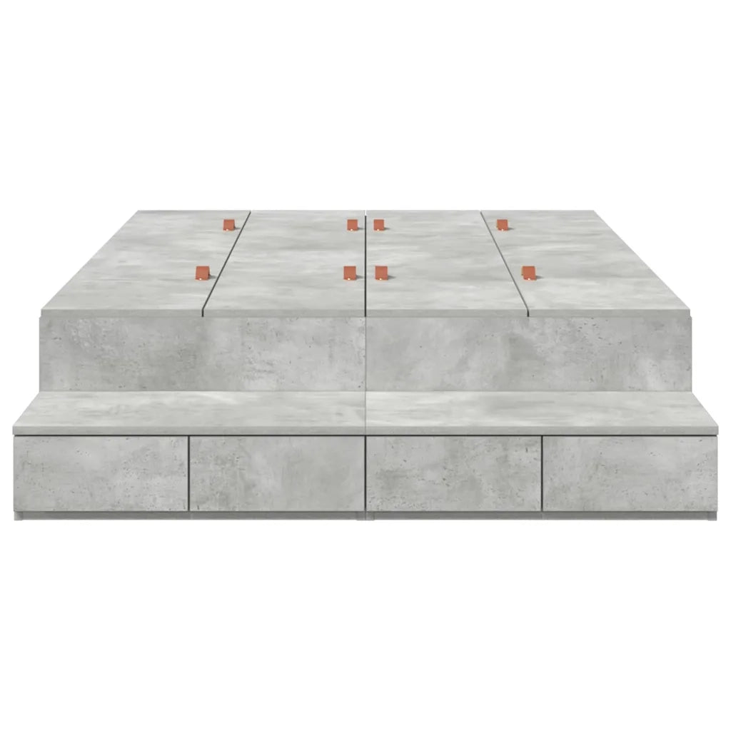Struttura letto con contenitore con porta Grigio cemento 120 cm 3335688