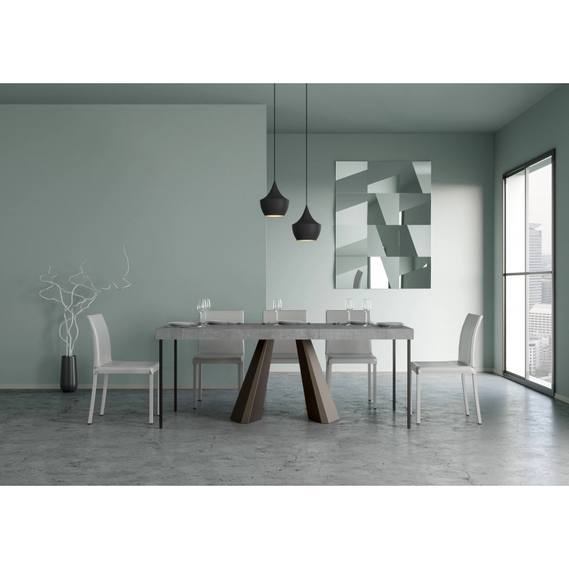 Consolle allungabile 90x40/300 cm Diamante Premium telaio Orso - Cemento