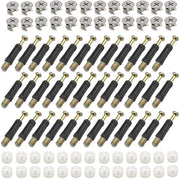 Connettori esagonali con viti per connessioni di mobili | Set da 50 | Contraavviti | Materiale di connessione per connessioni di cama