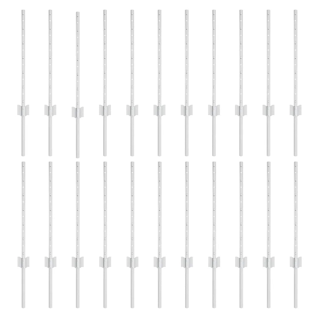 Palo della recinzione 22 pcs Argento 100 cm Acciaio 3335950
