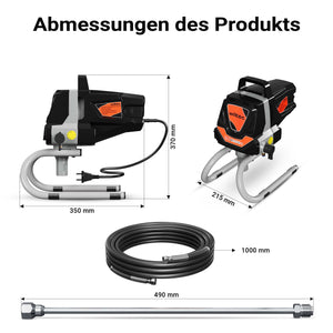 Spruzzatore di vernice ad alta pressione 207 bar 1,5l/min Con ugello e prolunga