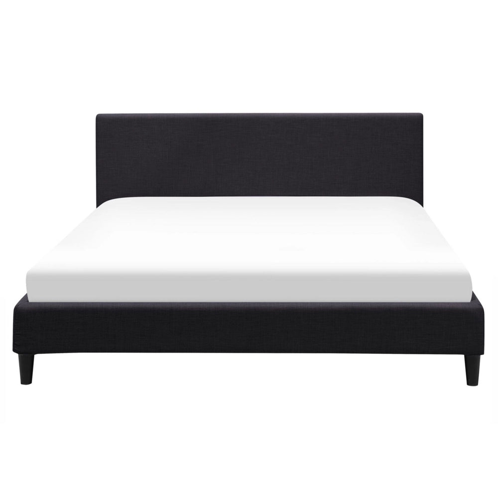 Letto 160 x 200 cm telaio a doghe in tessuto Nero contemporaneo