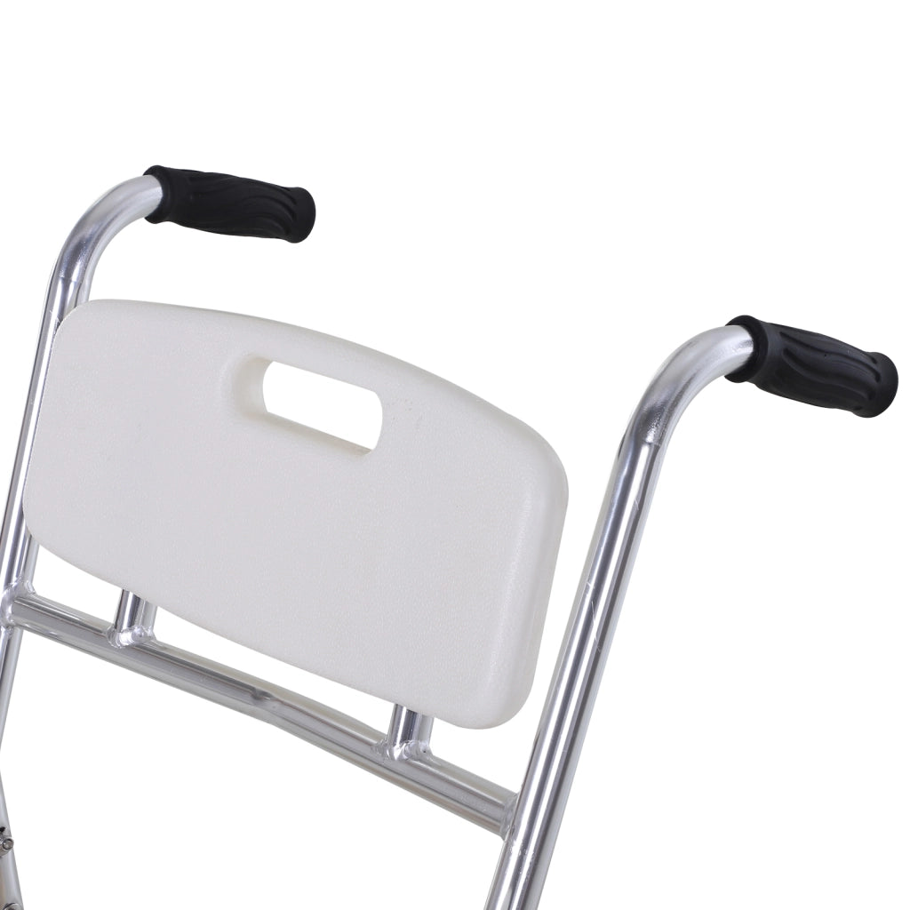 Sedia da doccia con ruote ¨C zephmum ¨C bianco, acciaio cromato, HDPE