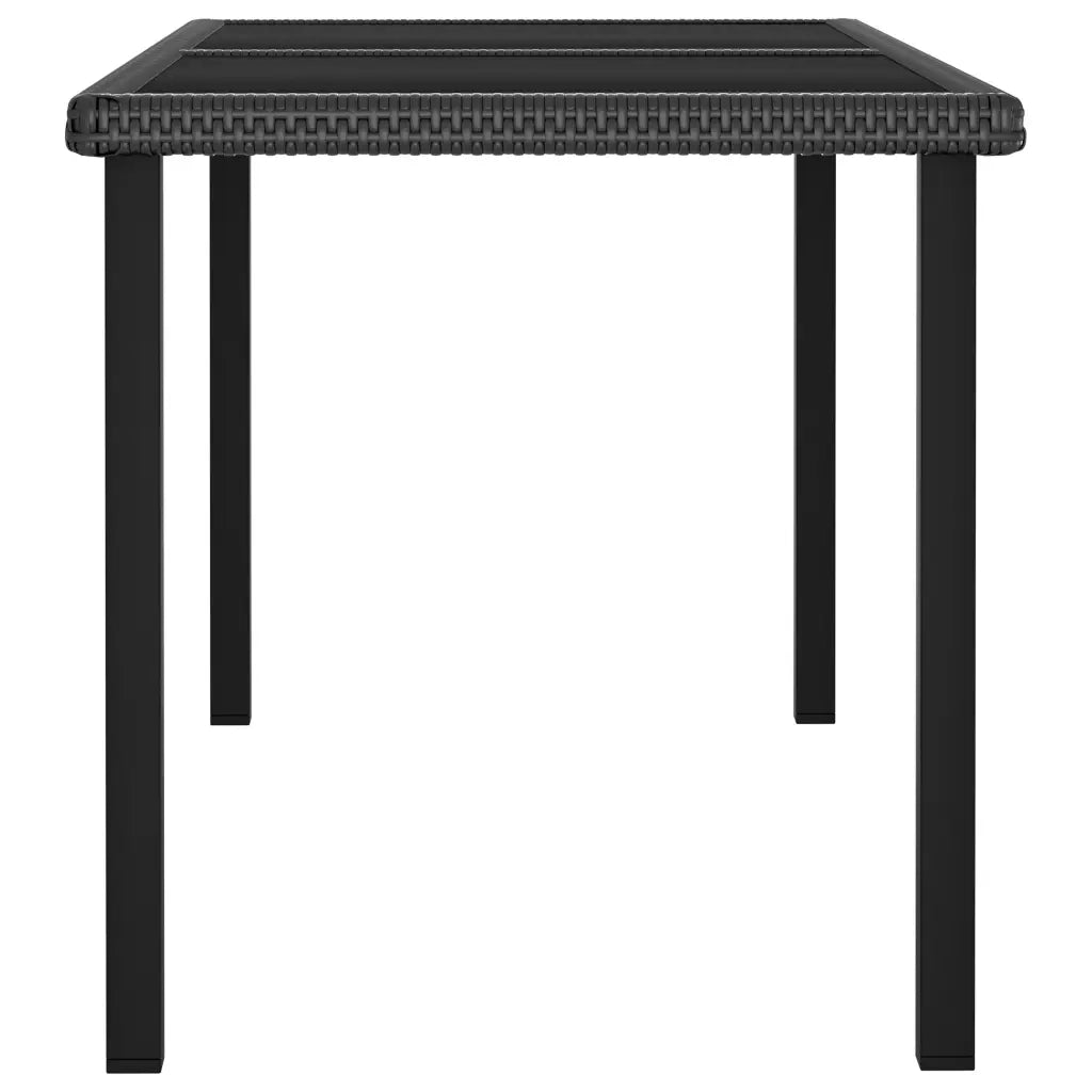 Set da Pranzo da Giardino 5 pz in Polyrattan Nero