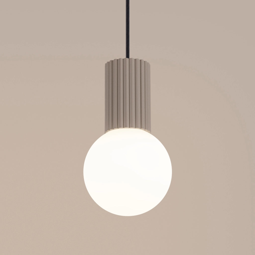 Lampada sospensione moderna taupe vetro sfera G9 Pure Lume