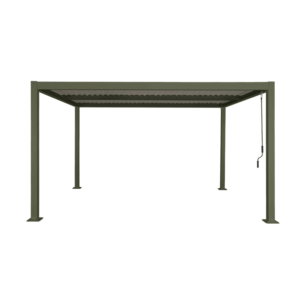 Pergola bioclimatica 3x4m in alluminio e acciaio, lamelle orientabili