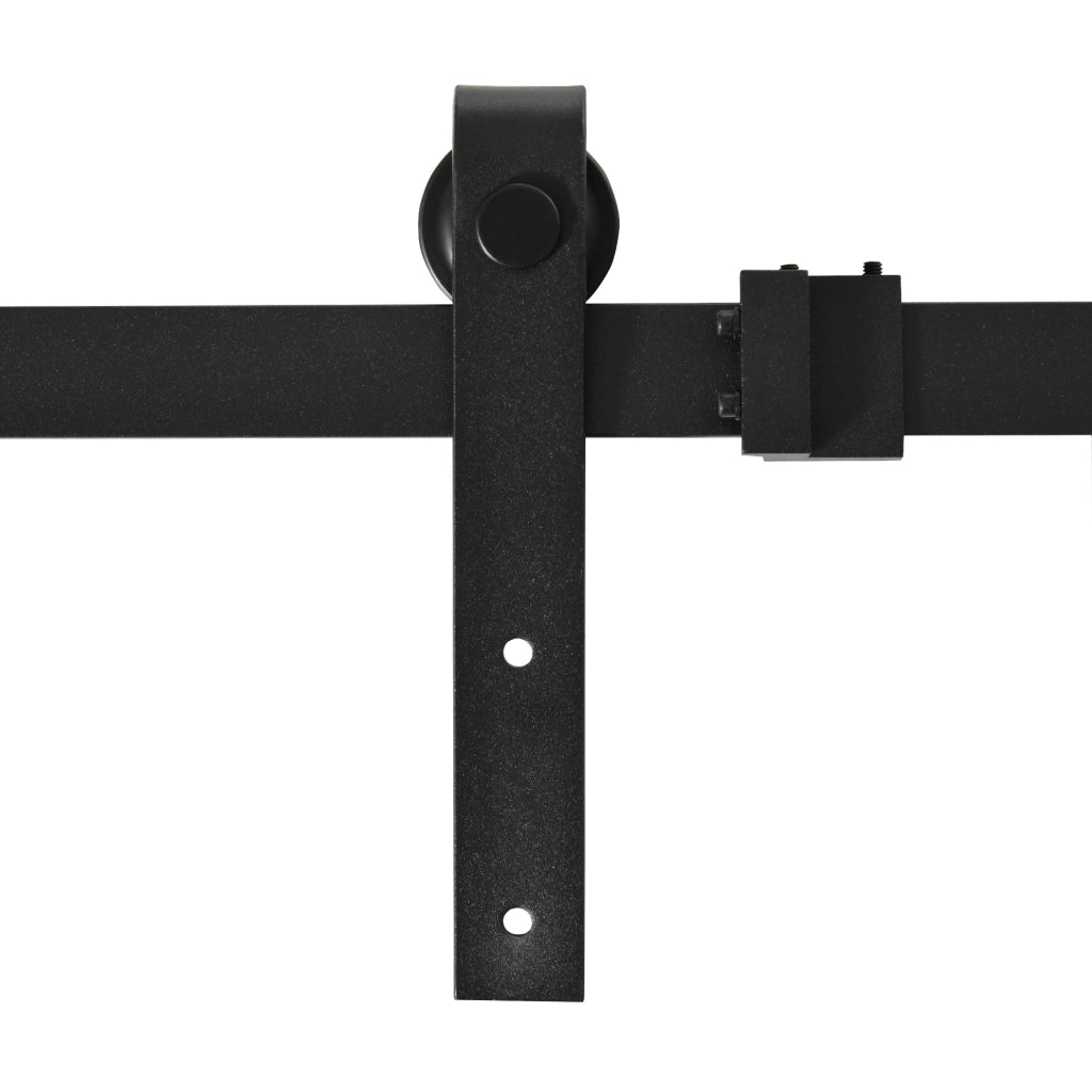 Sistema scorrevole per porta 183 cm nero in acciaio, con accessori