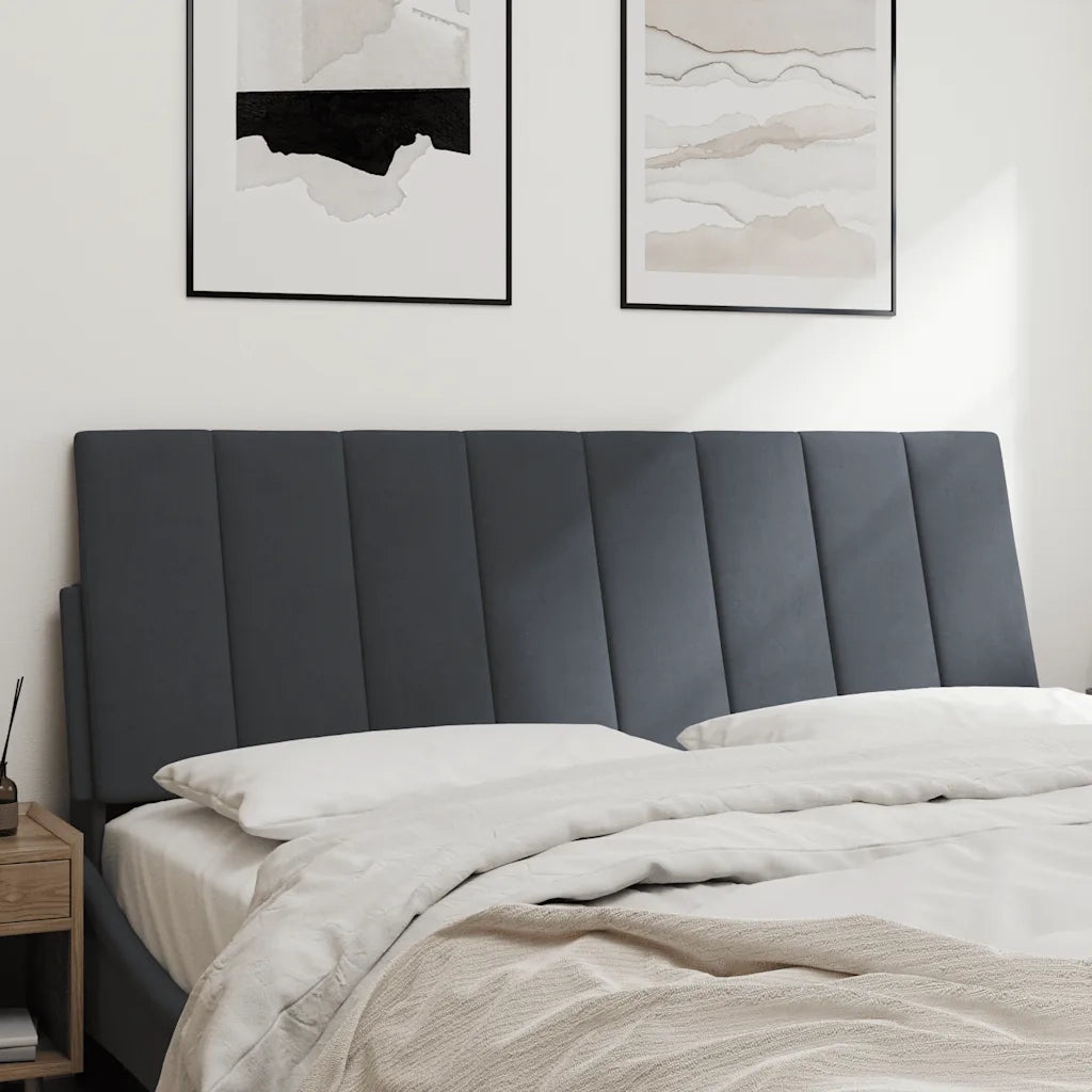 Cuscino Testiera Hanko Grigio Scuro 120 cm in Velluto CFW7488917