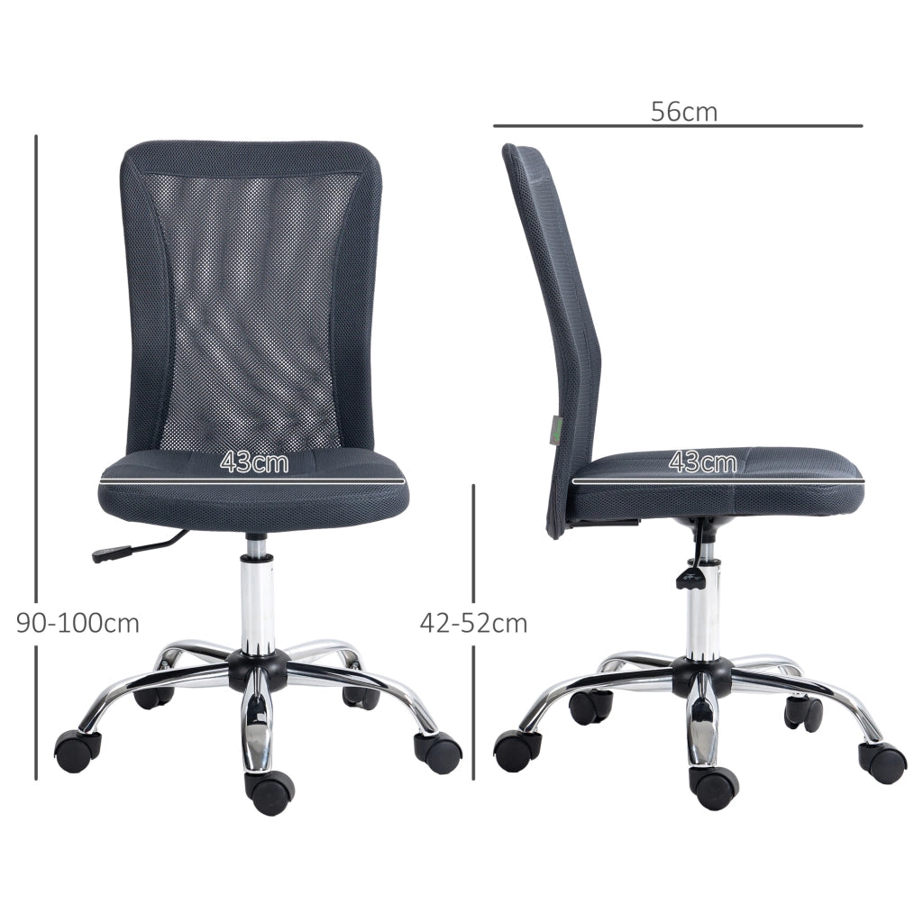 Sedia da ufficio ergonomica ¨C zephmum ¨C grigio scuro con struttura in metallo