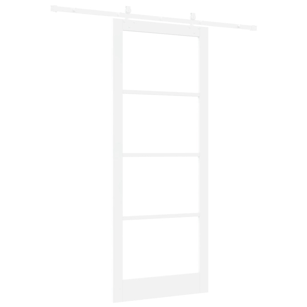 Set di porte scorrevoli con hardware  Bianco 93x232 cm Legno massello di pino