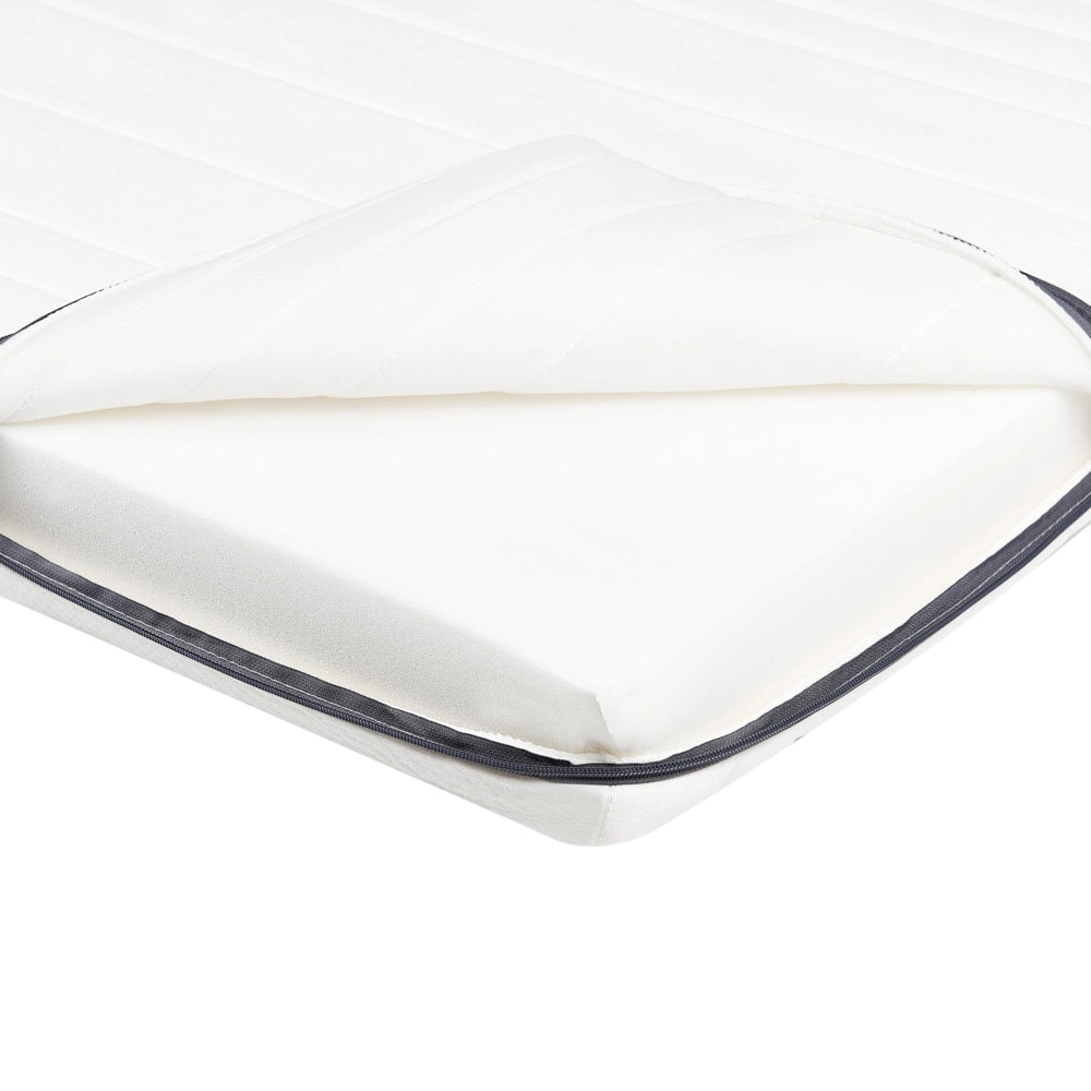 Materasso singolo in schiuma Rivestimento in poliestere Bianco 80 x 200 cm Fodera con cerniera