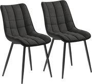 Sedie da Pranzo con Schienale senza Braccioli Sgabello in Tessuto per Cucina Antracite BH247an-2