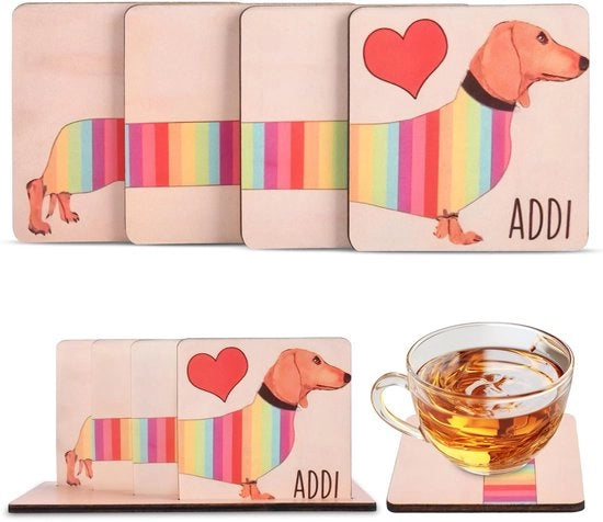 Sostegni per Tazze in Legno e Vetro, Decorativi, Adatti per Caffè, Tazze, Vetro, Posizionabili, Utilizzabili come Oggetto Decorativo quando Non in Uso