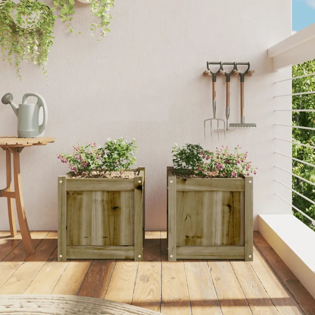 Fioriere da Giardino 2 pz in Legno di Pino Impregnato 837413