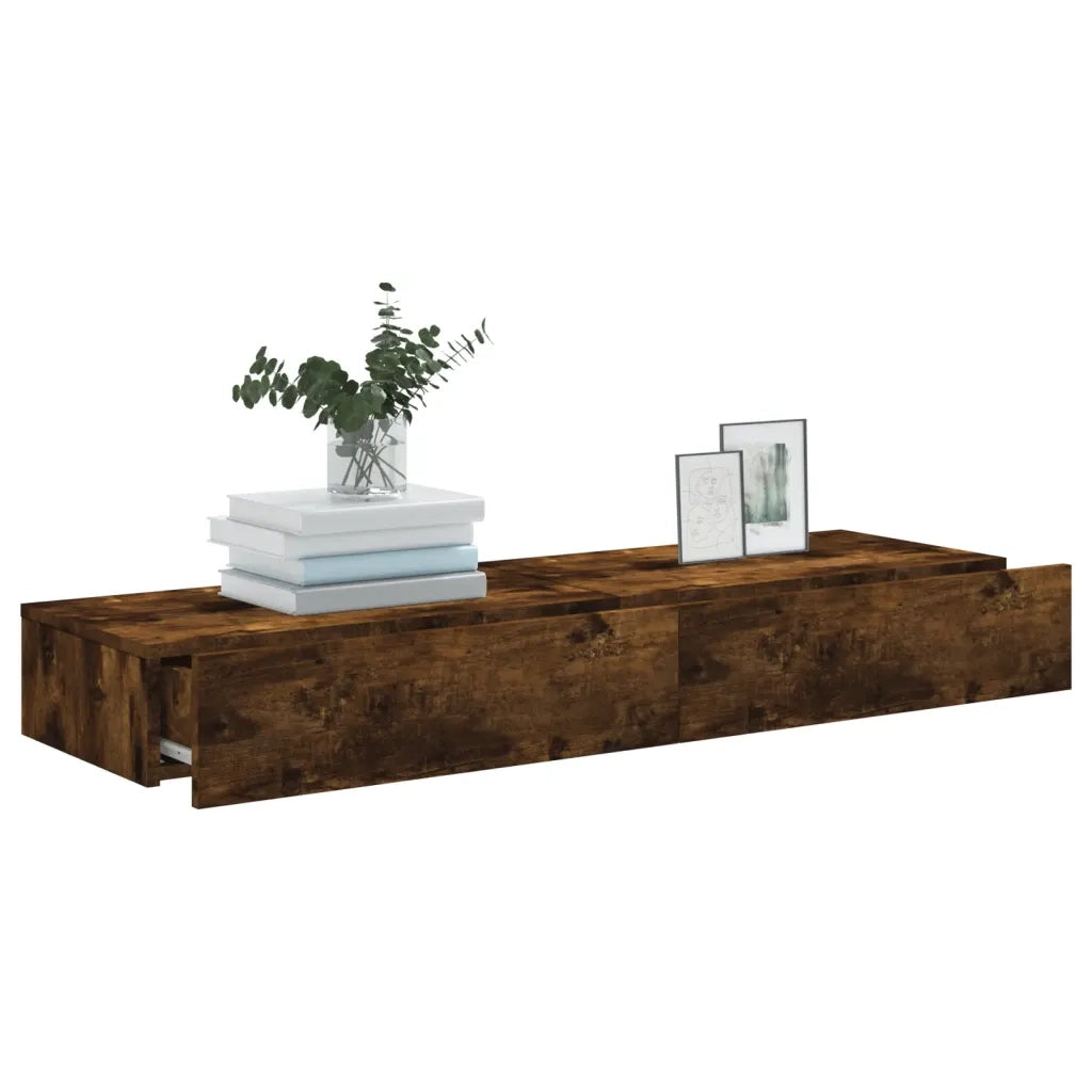 Mobili Porta TV con Luci LED 2 pz | Armadietto TV | Mobile Porta TV Rovere Fumo 60x35x15,5 cm