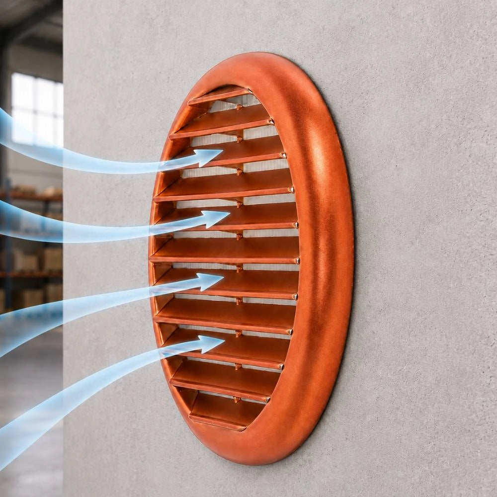 Griglia aerazione circolare ramata 145 mm per fori da 80 a 125 mm