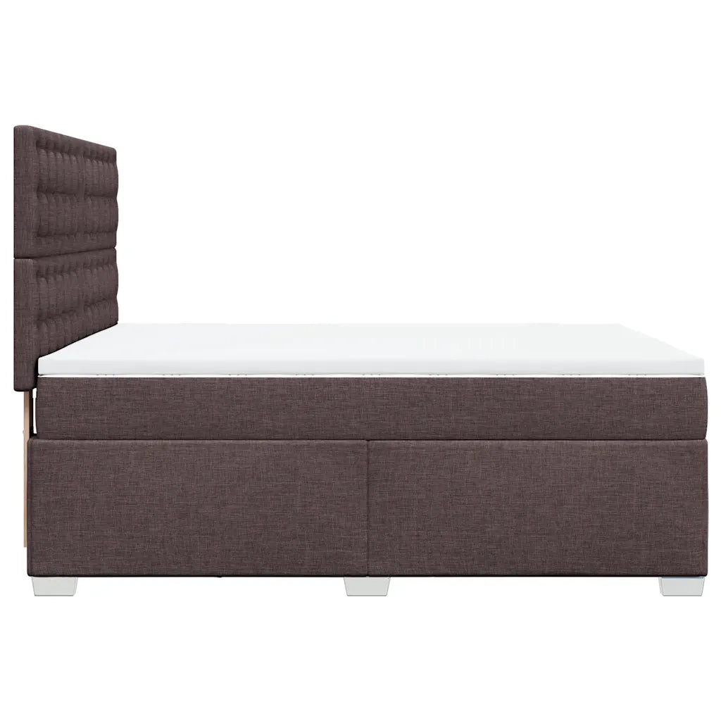 Giroletto a Molle con Materasso Marrone Scuro 140x190cm Tessuto 3290500