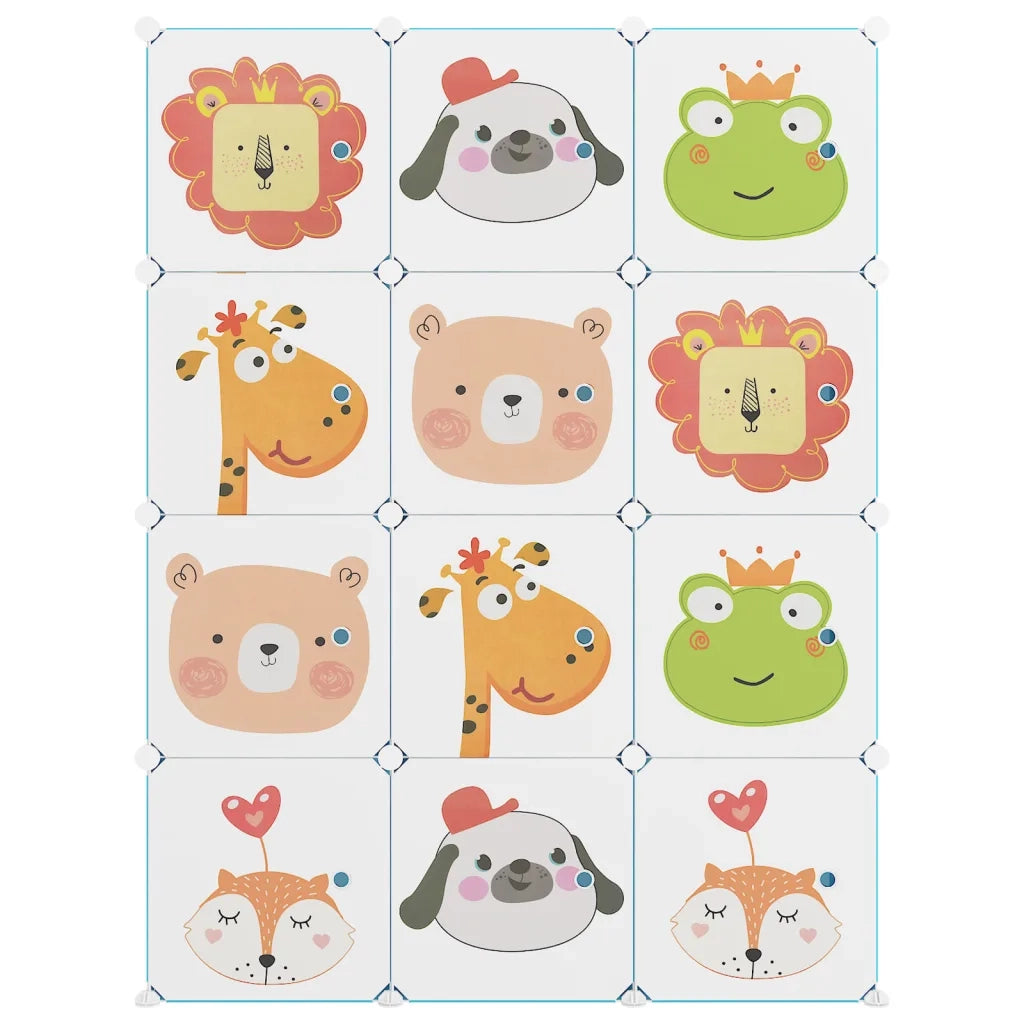 Scaffale Portaoggetti per Bambini con 12 Cubi Verdi in PP CFW2244085
