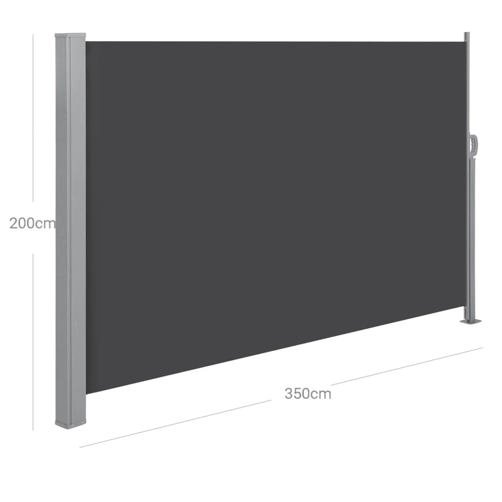 Tenda da sole laterale per balcone e terrazza parasole frangivista 200 x 350 cm grigio antracite 12_0001852