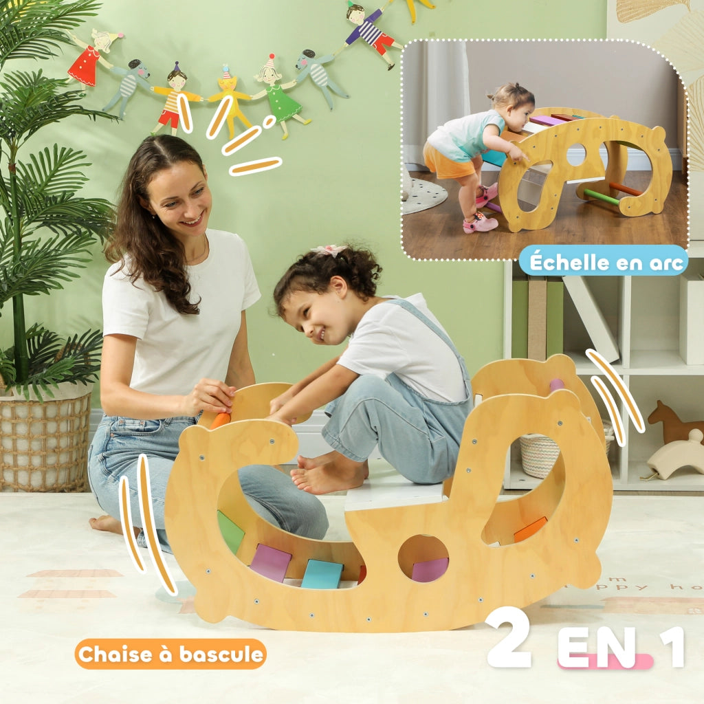 Sedia a dondolo arcobaleno per bambini ¨C zephmum ¨C 2 in 1, 18-48 mesi