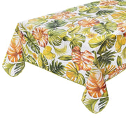 Tovaglia Cucina Cotone Antimacchia Corpritavolo Tropicale Stile Urban Jungle Foglie Palma - 120x160 Cm