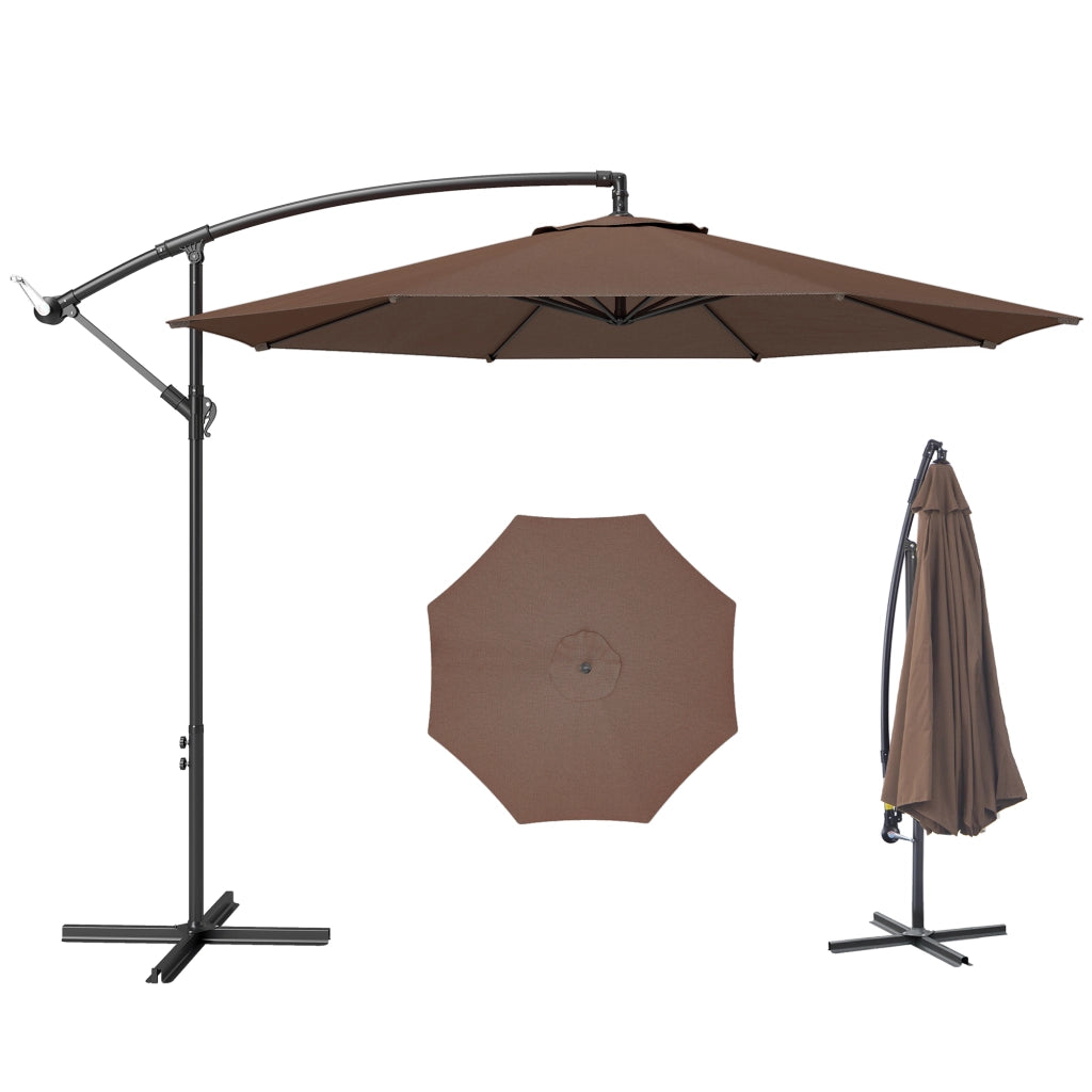 Parasole da Giardino ?295 cm Inclinabile ¨C zephmum ¨C Marrone, Acciaio