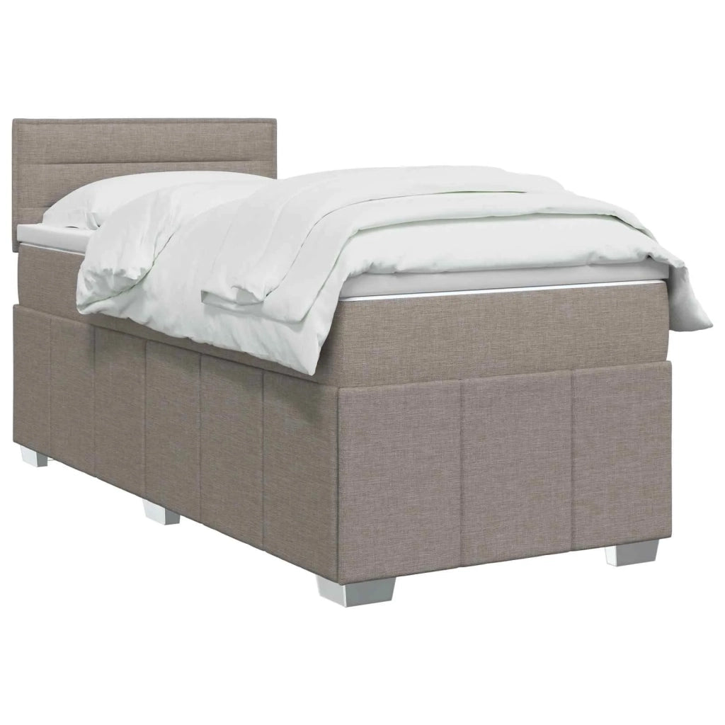 Letto box spring con materasso Tortora 90 x 200 cm Tessuto 3451119