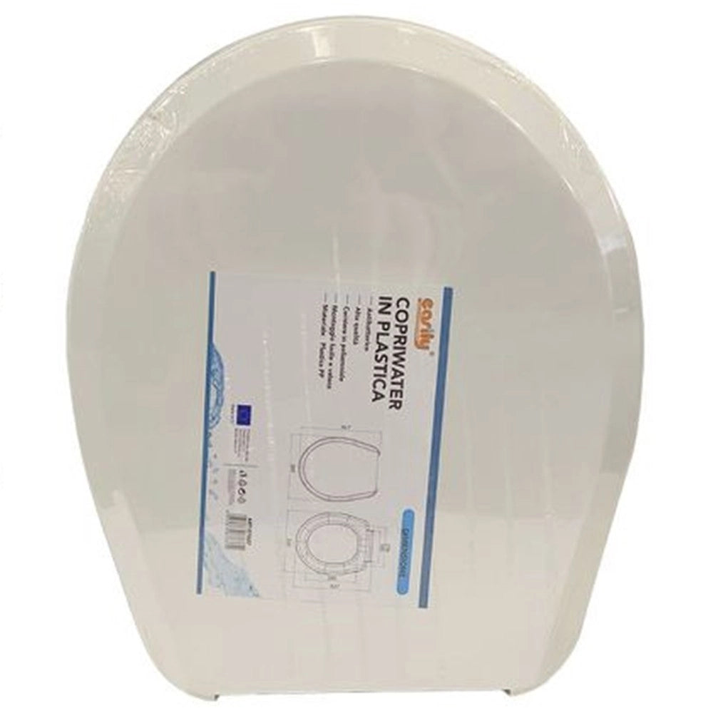 Trade Shop - Copriwater Coprivaso Sedile Wc Tavoletta Bagno In Plastica Orhidea Bianco 87637 -
