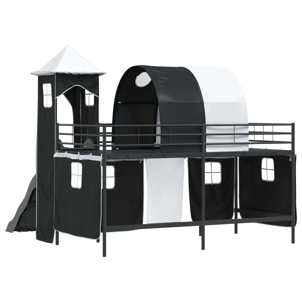Struttura del letto loft per bambini Nero 107 x 200 cm Metallo 42020877