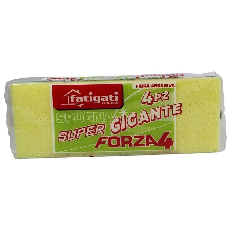 SPUGNA ABRASIVA SUPER GIGANTE 4PZ FORZA 4 FIBRA ABRASIVA