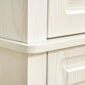 Credenza Alta 80x35x180 cm 2 Armadietti 1 Cassetto Bianco