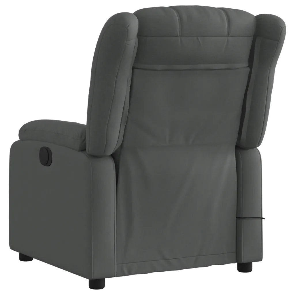 Divano Sedia-Poltrona Reclinabile Massaggio Elettrica Grigio Scuro Tessuto 337163