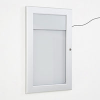 Bacheca con Apertura a Battente 30,1x48,7x2,3 cm in Alluminio con Led Silver