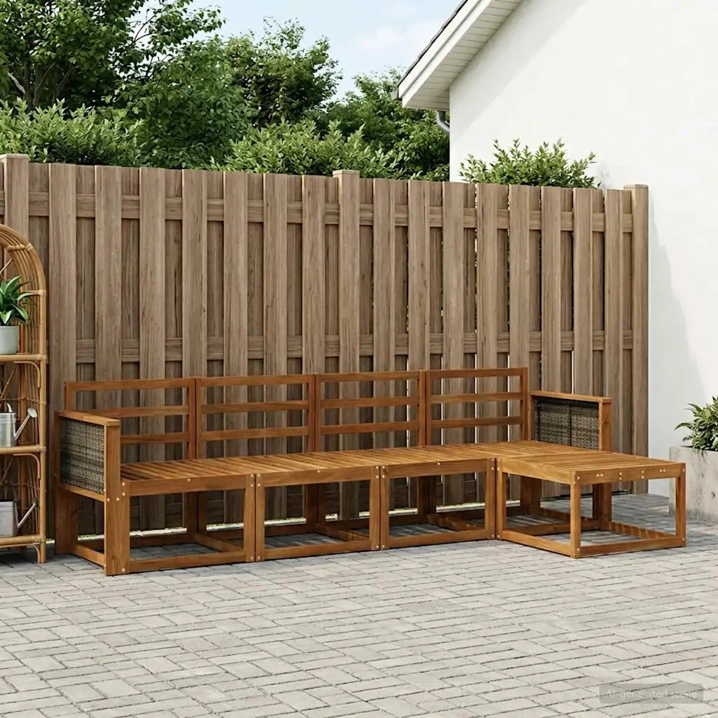 Set di divani da esterno 5 pcs Naturale