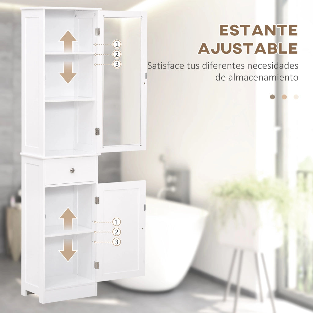 Armadio da Bagno Alto ¨C zephmum ¨C Bianco 40x27x171,5 cm