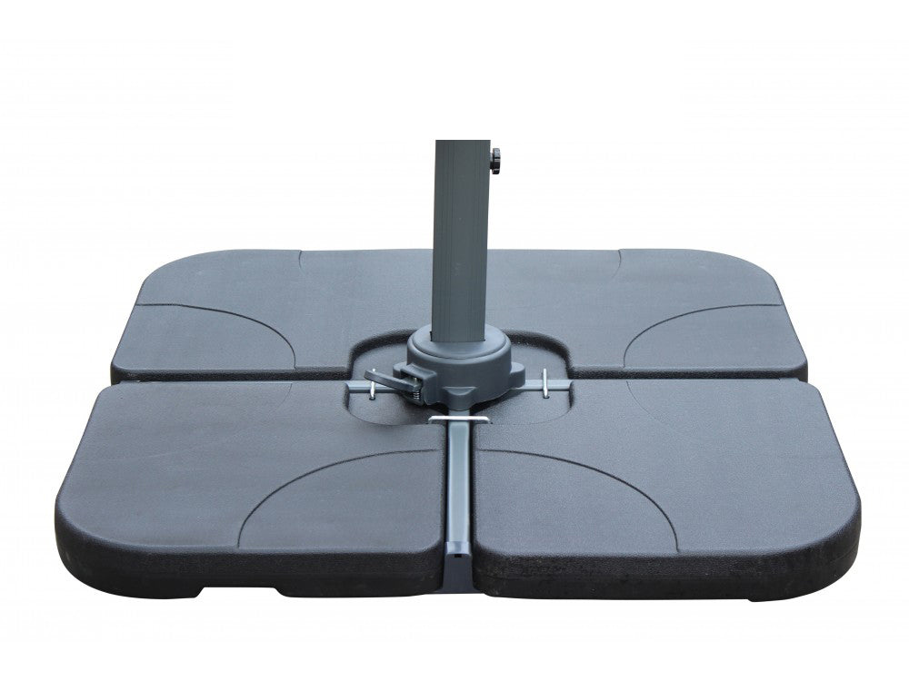 Base per Ombrellone da Giardino Riempibile in Resina Nero