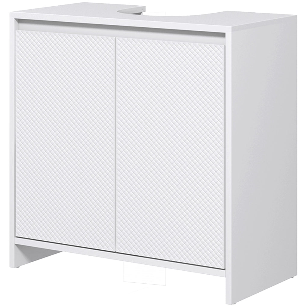 Armadietto Sottolavabo 2 Ante con Ripiano Regolabile ¨C Zephmum ¨C Bianco 60x30x60 cm
