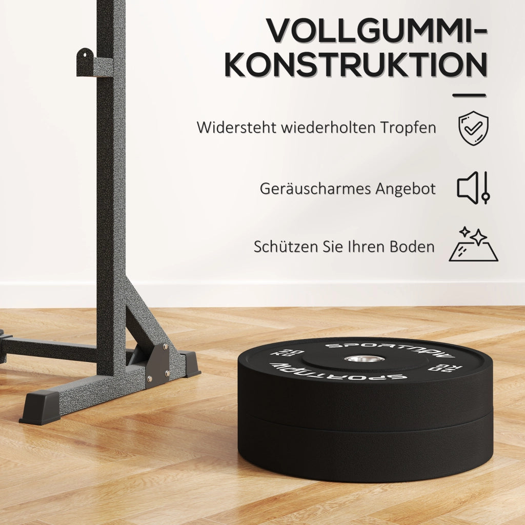 Set di dischi per bilanciere ¨C zephmum ¨C 2x20 kg, gomma, nero