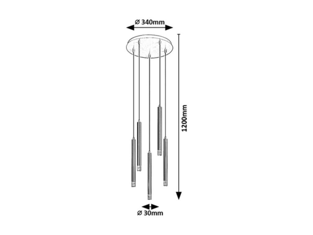 Lampadario moderno tondo oro Ø36cm 5xG9 Rabalux Ramira